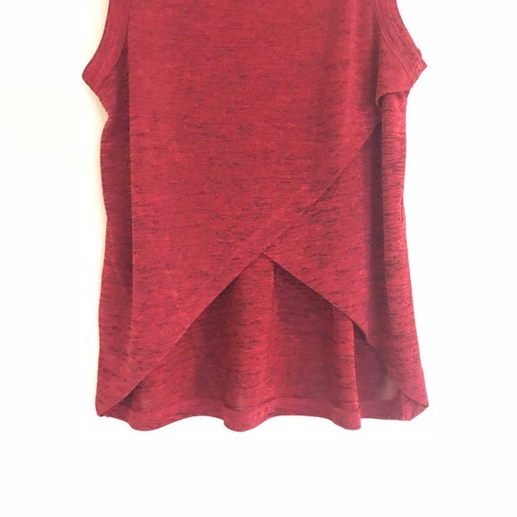Sam Edelman Isla Marled Cross Back Tank Top Red - Picture 6 of 8